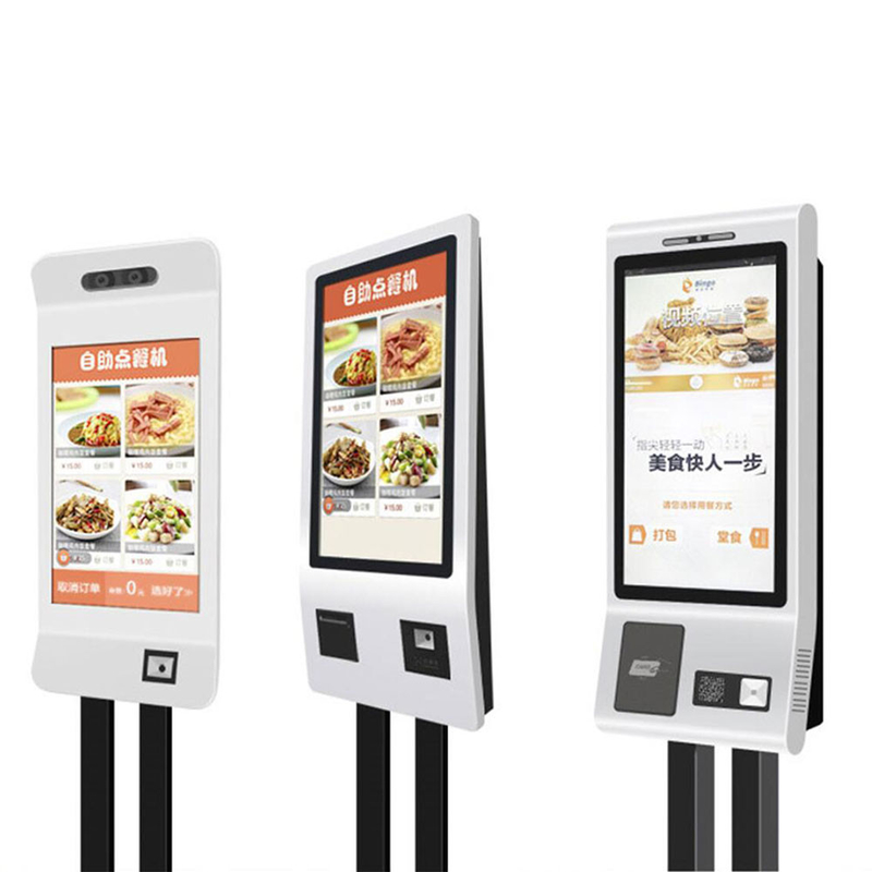 อาหารจานด่วน 21.5 &quot;24&quot; 27 &quot;32&quot; 42 &quot;นิ้วหน้าจอสัมผัสเครื่องชำระเงินด้วยตนเองตู้ชำระเงินแบบบริการตนเองสำหรับร้านอาหาร
